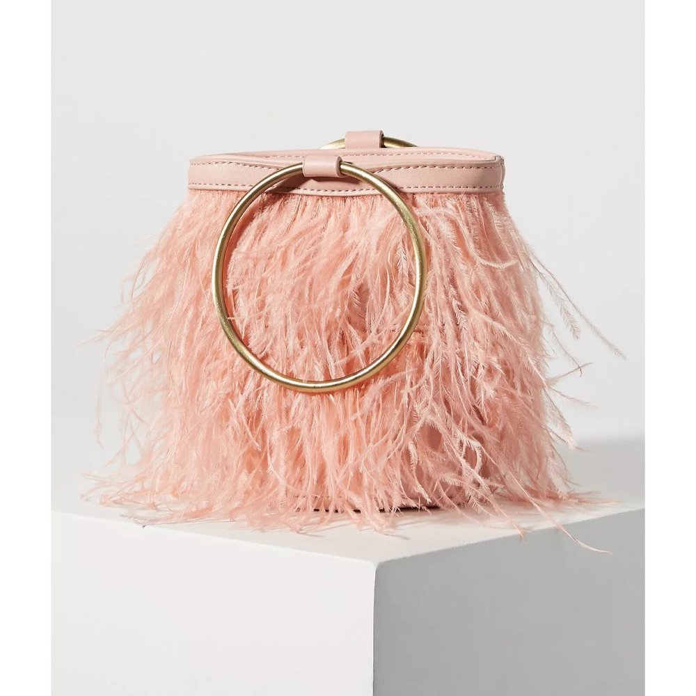 Anthropologie Evelyn Feather Bucket Bag